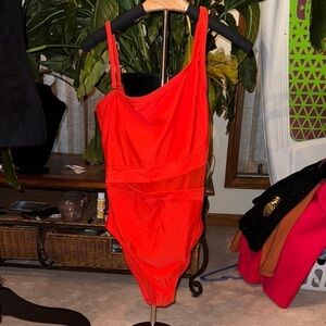 Vibrant Orange One-Piece Swimsuit